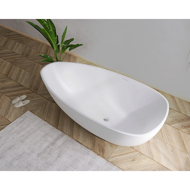 Solid surfaced freestanding bathtub